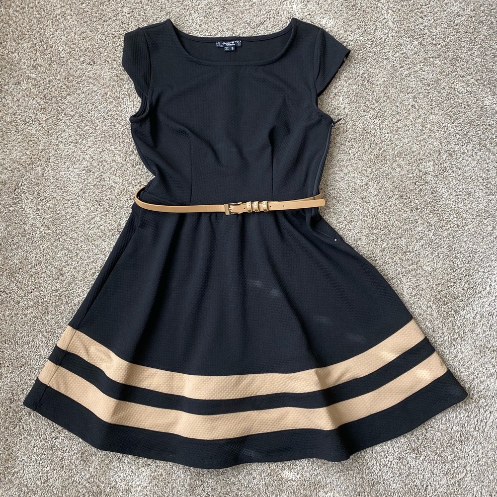 Sequin hearts black dress